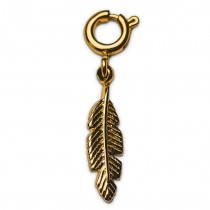 Street Glücksbringer Schmuck - Charm Gold Feder