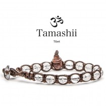 Tamashii - Gesegnetes Natursteinarmband aus Tibet - Crack Crystal - BERGKRISTALL 6mm