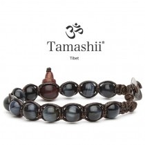 Tamashii - Gesegnetes Natursteinarmband aus Tibet - Hawk Eye - FALKENAUGE