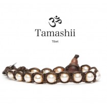 Tamashii - Gesegnetes Natursteinarmband aus Tibet - Pink Pearl - PERLE 6mm