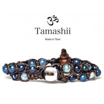 Tamashii - Gesegnetes Natursteinarmband aus Tibet - BLAUER ACHAT - 2 Umrundungen