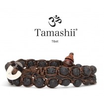 Tamashii - Gesegnetes Natursteinarmband aus Tibet - Black Lava - VULKANSTEIN- 2 Umrundungen