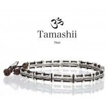 Tamashii - Gesegnetes Natursteinarmband aus Tibet - TIBETISCHE GEBETSFAHNEN Silber S