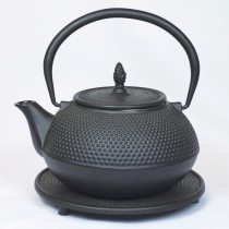 Japanische Gusseisenteekanne - Arare - Schwarz - 1,2l