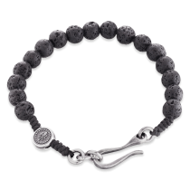 Gervida - Herrenschmuck - Armband - Zugarmband Lavastein mit Silberperle
