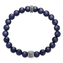 Gervida - Herrenschmuck - Armband - Zugarmband Tigerauge Blau mit Silberperle 