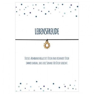 Das Glücksband / Wunscharmband - Lebensfreude Sonne Gold