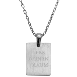 BLUMENKIND - Halskette mit Spruch - Silber matt - LEBE DEINEN TRAUM