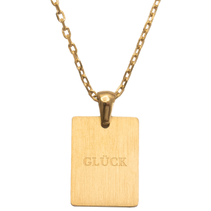 BLUMENKIND - Halskette mit Spruch - Gold matt - GLÜCK