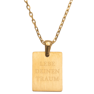 BLUMENKIND - Halskette mit Spruch - Gold matt - LEBE DEINEN TRAUM