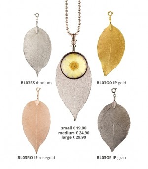 BLUMENKIND - Schmuck - Anhänger - Bodhibaum BLATT - Silber, Gold, Rosegold oder Grau