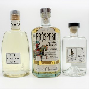 Premium Spirituosen - Evo The Italian Gin, Prospero Tequila Anejo, Bootleggers Gin Banane