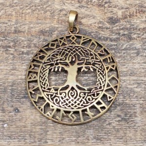 Magische Symbole Schmuck Anhänger - BARUNA 4 cm Keltischer Lebensbaum YGGDRASIL 