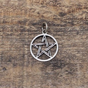 Magische Symbole Schmuck Anhänger - AURIC Ø 2.7 cm Glücks Amulett Pentagramm 