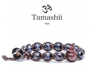 Tamashii - Gesegnetes Natursteinarmband aus Tibet - INDIGO GABBRO
