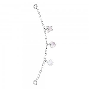 Julie Julsen - Charming Kettchen für Uhr - Blume Herz Schmetterling Silber