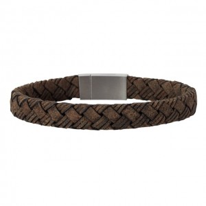 Nordahl Andersen - SON OF NOA - Herren ARMBAND - Kalbsleder Dunkelbraun Geflochten - 23cm