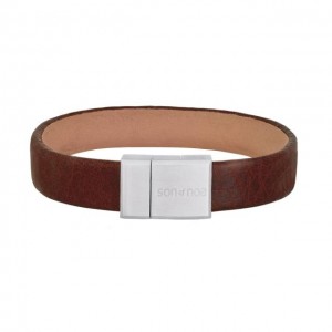 Nordahl Andersen - SON OF NOA - Herren ARMBAND - Kalbsleder Braun Glatt - 21cm