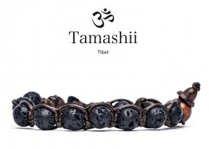 Tamashii - Gesegnetes Natursteinarmband aus Tibet - Black Lava - LAVA VULKANSTEIN